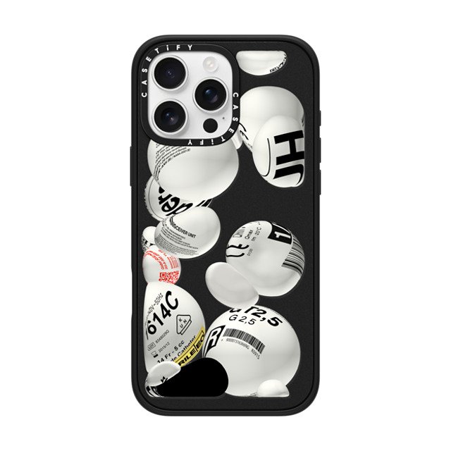 Kunel Gaur x CASETiFY iPhone 16 Pro Max ケース マットブラック インパクトケース MagSafe対応 Sub-Atomic Info Wars