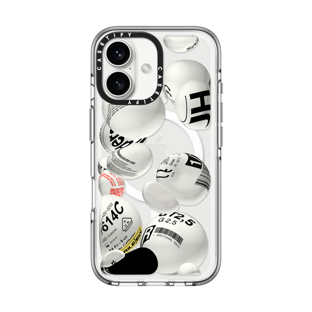 Kunel Gaur x CASETiFY iPhone 16 ケース クリア クリア ケース MagSafe対応 Sub-Atomic Info Wars