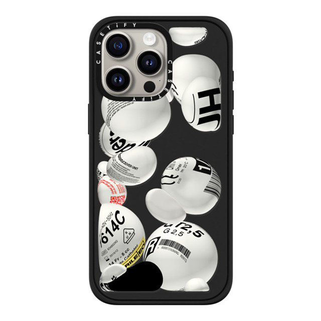 Kunel Gaur x CASETiFY iPhone 15 Pro Max ケース マットブラック インパクトケース MagSafe対応 Sub-Atomic Info Wars