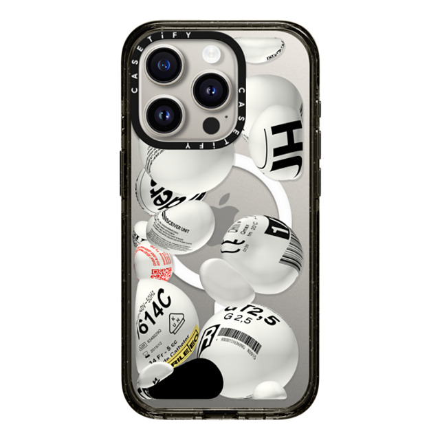 Kunel Gaur x CASETiFY iPhone 15 Pro ケース ブラック インパクトケース MagSafe対応 Sub-Atomic Info Wars