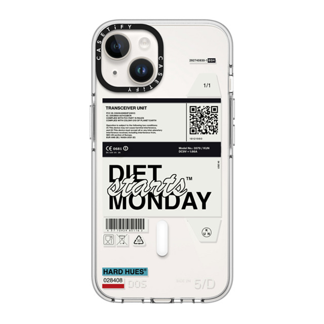 Kunel Gaur x CASETiFY iPhone 14 ケース クリア クリア ケース MagSafe対応 Diet Starts Monday