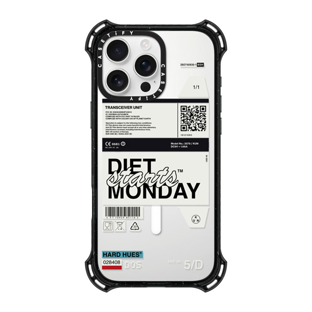 Kunel Gaur x CASETiFY iPhone 16 Pro Max ケース ブラック バウンスケース Diet Starts Monday