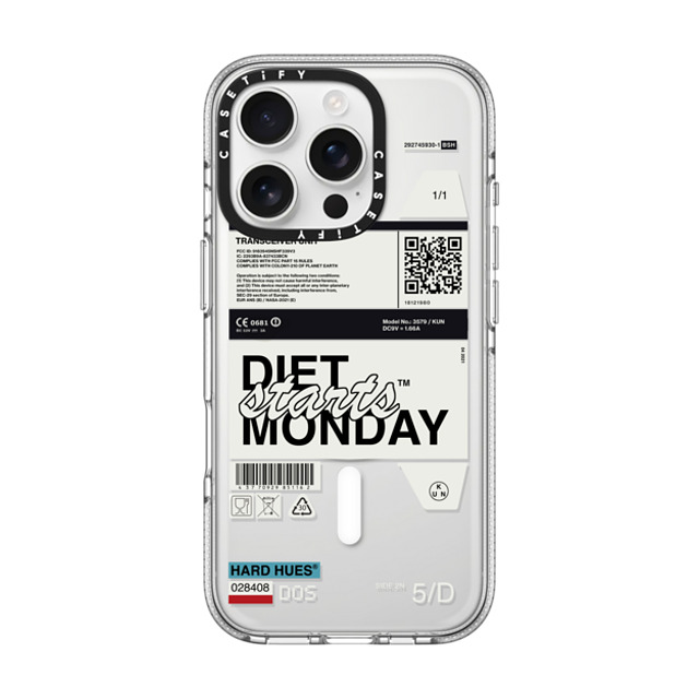 Kunel Gaur x CASETiFY iPhone 16 Pro ケース クリア クリア ケース MagSafe対応 Diet Starts Monday