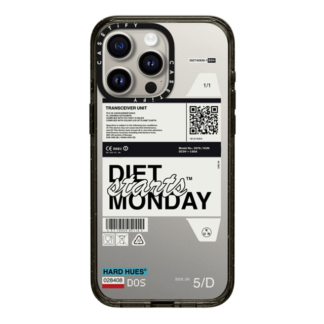 Kunel Gaur x CASETiFY iPhone 15 Pro Max ケース ブラック インパクトケース Diet Starts Monday