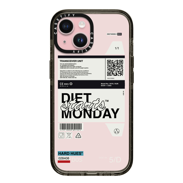 Kunel Gaur x CASETiFY iPhone 15 ケース ブラック インパクトケース Diet Starts Monday