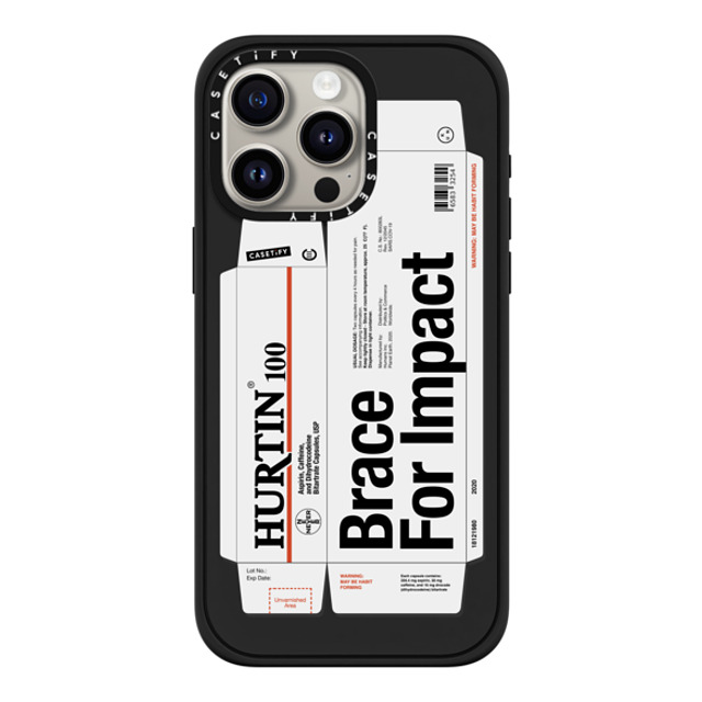Kunel Gaur x CASETiFY iPhone 15 Pro Max ケース マットブラック インパクトケース MagSafe対応 Brace For Impact