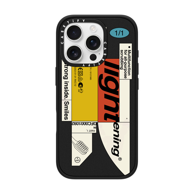 Kunel Gaur x CASETiFY iPhone 16 Pro ケース Sticker,Quote マットブラック インパクトケース MagSafe対応 Bleak Lightening Father's Day Kunel Gaur x CASETiFY iPhone 16 Pro ケース Sticker,Quote マットブラック インパクトケース MagSafe対応 Bleak Lightening Father's Day