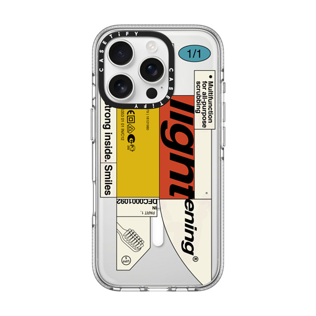 Kunel Gaur x CASETiFY iPhone 16 Pro ケース Sticker,Quote クリア クリア ケース MagSafe対応 Bleak Lightening Father's Day Kunel Gaur x CASETiFY iPhone 16 Pro ケース Sticker,Quote クリア クリア ケース MagSafe対応 Bleak Lightening Father's Day
