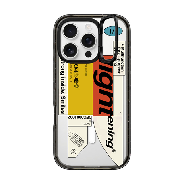 Kunel Gaur x CASETiFY iPhone 16 Pro ケース Sticker,Quote ブラック インパクトリングスタンドケース MagSafe対応 Bleak Lightening Father's Day Kunel Gaur x CASETiFY iPhone 16 Pro ケース Sticker,Quote ブラック インパクトリングスタンドケース MagSafe対応 Bleak Lightening Father's Day