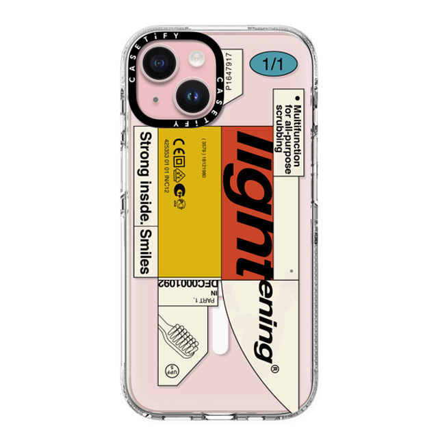 Kunel Gaur x CASETiFY iPhone 15 ケース Sticker,Quote クリア クリア ケース MagSafe対応 Bleak Lightening Father's Day Kunel Gaur x CASETiFY iPhone 15 ケース Sticker,Quote クリア クリア ケース MagSafe対応 Bleak Lightening Father's Day
