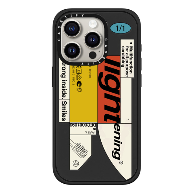 Kunel Gaur x CASETiFY iPhone 15 Pro ケース Sticker,Quote マットブラック インパクトケース MagSafe対応 Bleak Lightening Father's Day Kunel Gaur x CASETiFY iPhone 15 Pro ケース Sticker,Quote マットブラック インパクトケース MagSafe対応 Bleak Lightening Father's Day