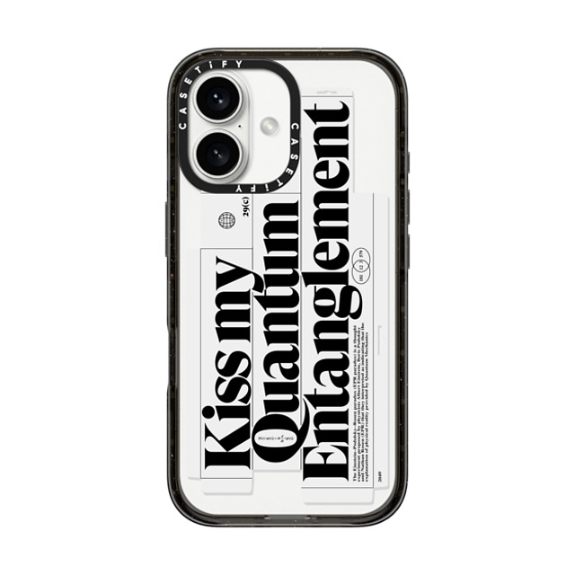 Kunel Gaur x CASETiFY iPhone 16 ケース Sticker,Quote ブラック インパクトケース MagSafe対応 Kiss My Quantum Entanglement Father's Day Kunel Gaur x CASETiFY iPhone 16 ケース Sticker,Quote ブラック インパクトケース MagSafe対応 Kiss My Quantum Entanglement Father's Day