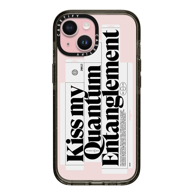 Kunel Gaur x CASETiFY iPhone 15 ケース Sticker,Quote ブラック インパクトケース Kiss My Quantum Entanglement Father's Day Kunel Gaur x CASETiFY iPhone 15 ケース Sticker,Quote ブラック インパクトケース Kiss My Quantum Entanglement Father's Day
