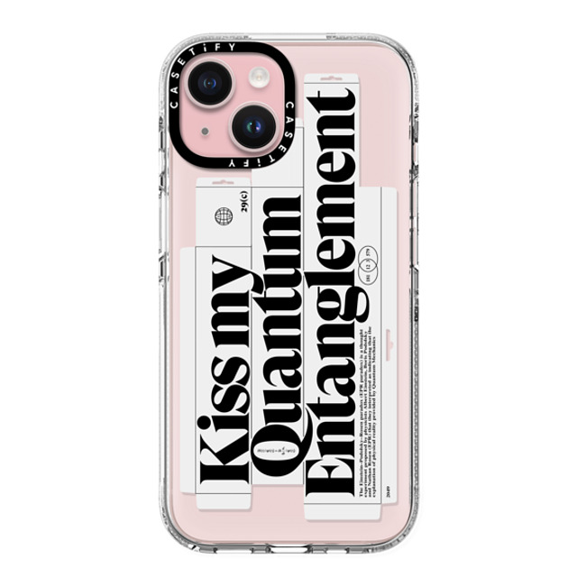 Kunel Gaur x CASETiFY iPhone 15 Case Sticker,Quote Clear Clear Case MagSafe Compatible Kiss My Quantum Entanglement Mother's Day Kunel Gaur x CASETiFY iPhone 15 Case Sticker,Quote Clear Clear Case MagSafe Compatible Kiss My Quantum Entanglement Mother's Day