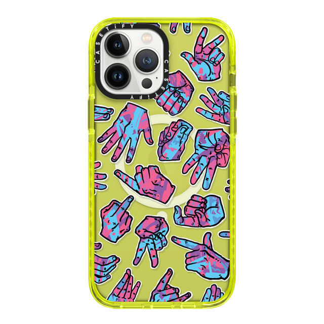 Gonketa x CASETiFY iPhone 13 Pro Max ケース ネオン イエロー インパクトケース MagSafe対応 Head Space