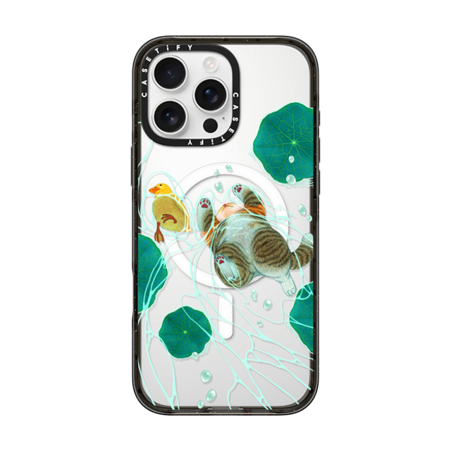 Nyangsongi x CASETiFY iPhone 16 Pro Max ケース Cat,Animal ブラック インパクトケース MagSafe対応 Swimming in the summer Father's Day Nyangsongi x CASETiFY iPhone 16 Pro Max ケース Cat,Animal ブラック インパクトケース MagSafe対応 Swimming in the summer Father's Day