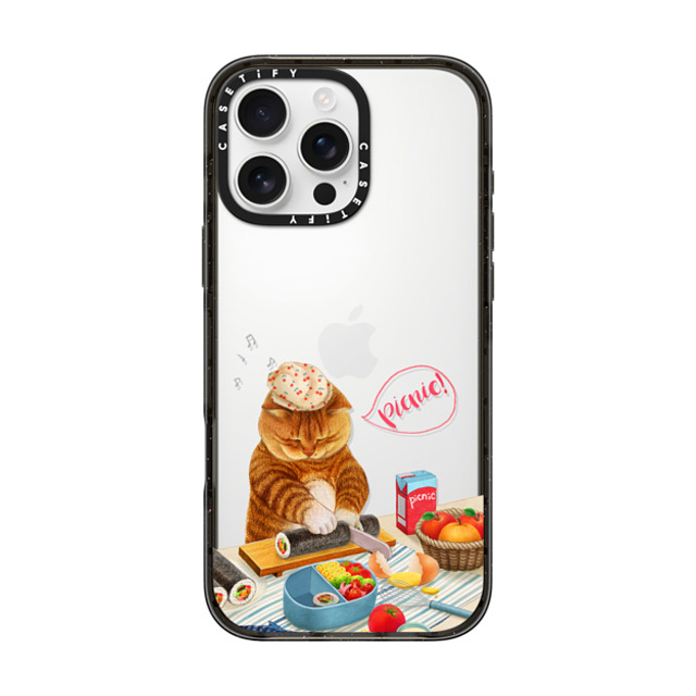 Nyangsongi x CASETiFY iPhone 16 Pro Max ケース Cat,Animal ブラック インパクトケース Mama cat Back to School Nyangsongi x CASETiFY iPhone 16 Pro Max ケース Cat,Animal ブラック インパクトケース Mama cat Back to School