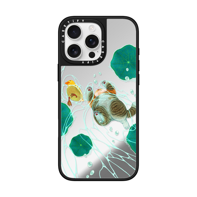 Nyangsongi x CASETiFY iPhone 16 Pro Max ケース Cat,Animal Silver on Black ミラーケース MagSafe対応 Swimming in the summer Father's Day Nyangsongi x CASETiFY iPhone 16 Pro Max ケース Cat,Animal Silver on Black ミラーケース MagSafe対応 Swimming in the summer Father's Day