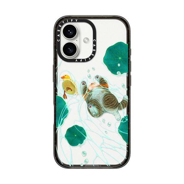Nyangsongi x CASETiFY iPhone 16 ケース Cat,Animal ブラック インパクトケース Swimming in the summer Father's Day Nyangsongi x CASETiFY iPhone 16 ケース Cat,Animal ブラック インパクトケース Swimming in the summer Father's Day