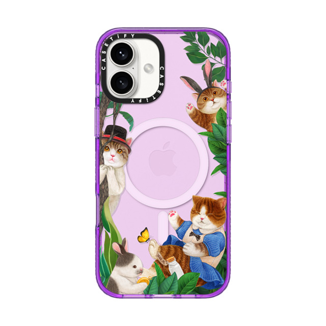 Nyangsongi x CASETiFY iPhone 16 Plus Case パープル Impact Case MagSafe Compatible Nyangsongi in wonderland Nyangsongi x CASETiFY iPhone 16 Plus Case パープル Impact Case MagSafe Compatible Nyangsongi in wonderland