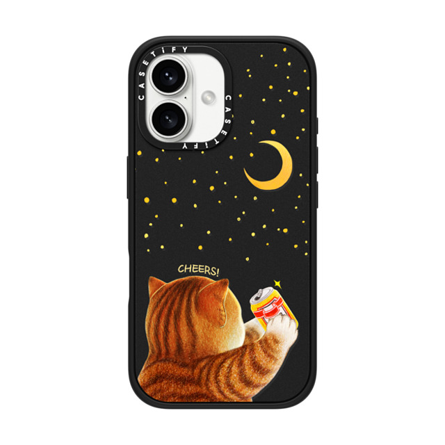 Nyangsongi x CASETiFY iPhone 16 ケース マットブラック インパクトケース MagSafe対応 CHEERS!