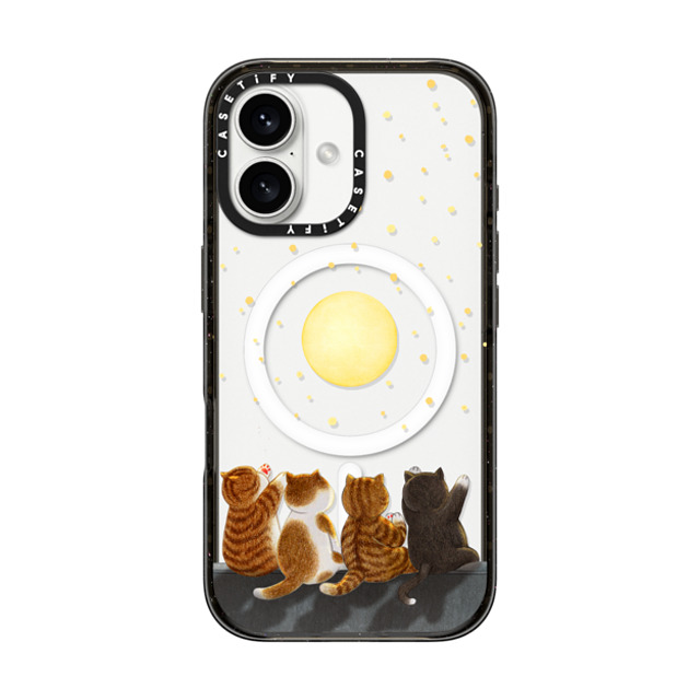 Nyangsongi x CASETiFY iPhone 16 ケース ブラック インパクトケース MagSafe対応 Full moon