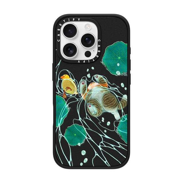 Nyangsongi x CASETiFY iPhone 16 Pro ケース Cat,Animal マットブラック インパクトケース MagSafe対応 Swimming in the summer Father's Day Nyangsongi x CASETiFY iPhone 16 Pro ケース Cat,Animal マットブラック インパクトケース MagSafe対応 Swimming in the summer Father's Day