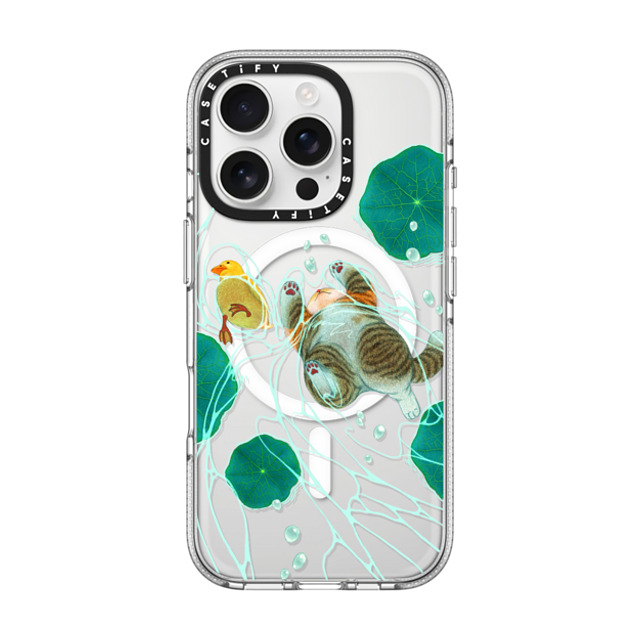 Nyangsongi x CASETiFY iPhone 16 Pro ケース Cat,Animal クリア クリア ケース MagSafe対応 Swimming in the summer Father's Day Nyangsongi x CASETiFY iPhone 16 Pro ケース Cat,Animal クリア クリア ケース MagSafe対応 Swimming in the summer Father's Day