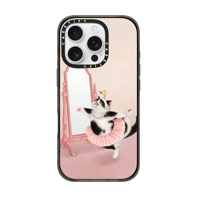 Nyangsongi x CASETiFY iPhone 16 Pro ケース Cat,Animal ブラック インパクトケース Swan Back to School Nyangsongi x CASETiFY iPhone 16 Pro ケース Cat,Animal ブラック インパクトケース Swan Back to School