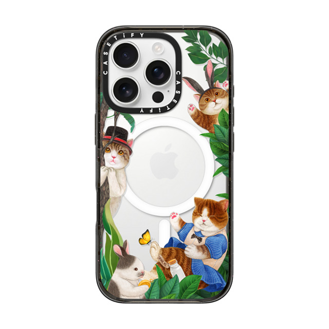 Nyangsongi x CASETiFY iPhone 16 Pro ケース Cat,Animal ブラック インパクトケース MagSafe対応 Nyangsongi in wonderland Father's Day Nyangsongi x CASETiFY iPhone 16 Pro ケース Cat,Animal ブラック インパクトケース MagSafe対応 Nyangsongi in wonderland Father's Day