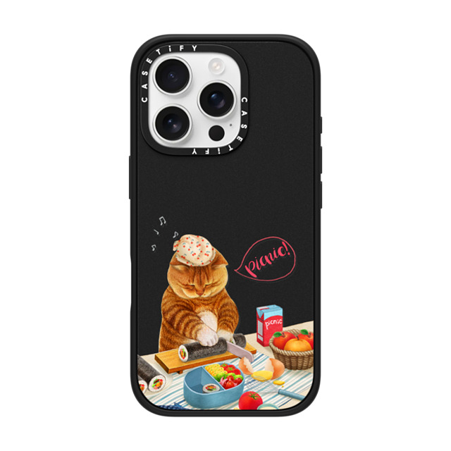Nyangsongi x CASETiFY iPhone 16 Pro ケース Cat,Animal マットブラック インパクトケース MagSafe対応 Mama cat Back to School Nyangsongi x CASETiFY iPhone 16 Pro ケース Cat,Animal マットブラック インパクトケース MagSafe対応 Mama cat Back to School