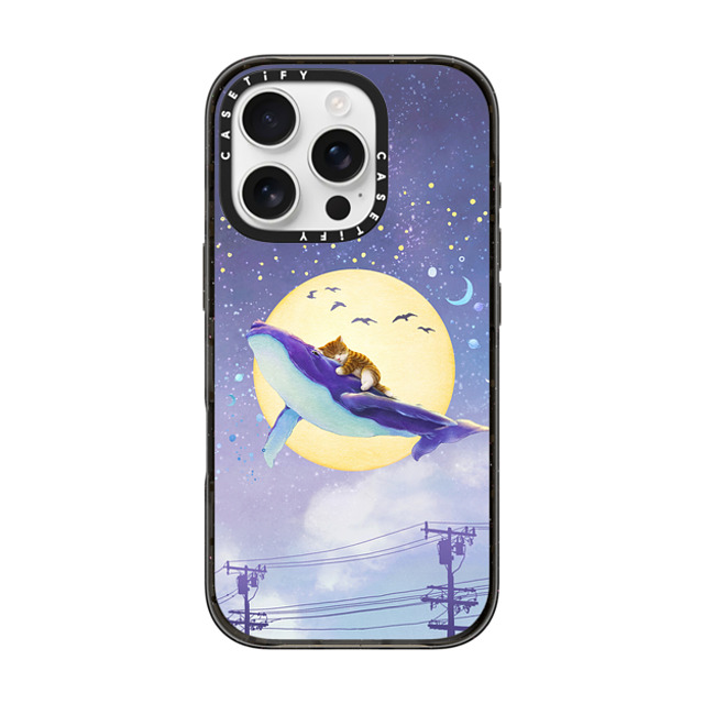 Nyangsongi x CASETiFY iPhone 16 Pro ケース Cat,Animal ブラック インパクトケース Good night Back to School Nyangsongi x CASETiFY iPhone 16 Pro ケース Cat,Animal ブラック インパクトケース Good night Back to School