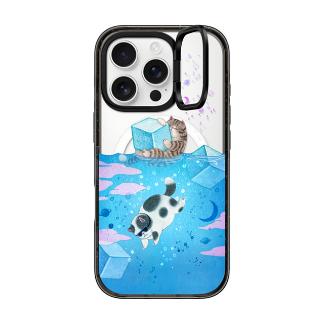 Nyangsongi x CASETiFY iPhone 16 Pro ケース Cat,Animal ブラック インパクトリングスタンドケース MagSafe対応 Refreshing and cool Father's Day Nyangsongi x CASETiFY iPhone 16 Pro ケース Cat,Animal ブラック インパクトリングスタンドケース MagSafe対応 Refreshing and cool Father's Day