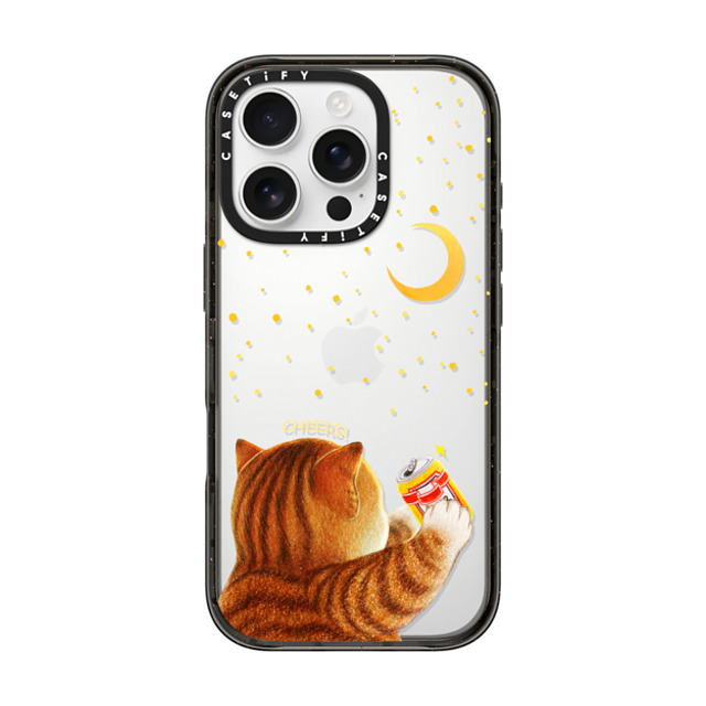Nyangsongi x CASETiFY iPhone 16 Pro ケース ブラック インパクトケース CHEERS!