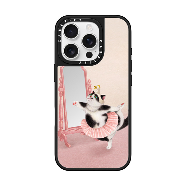 Nyangsongi x CASETiFY iPhone 16 Pro Case Cat,Animal Silver on Black ミラーケース MagSafe対応 Swan Mother's Day Nyangsongi x CASETiFY iPhone 16 Pro Case Cat,Animal Silver on Black ミラーケース MagSafe対応 Swan Mother's Day