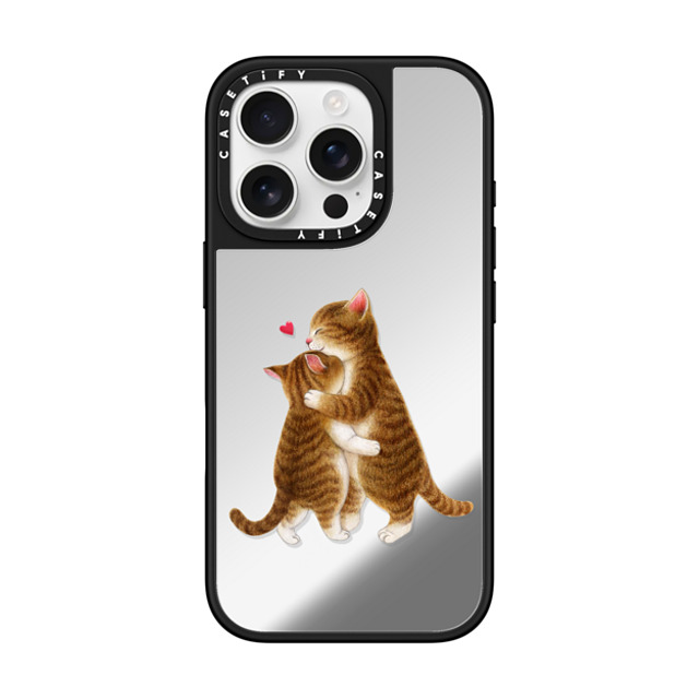 Nyangsongi x CASETiFY iPhone 16 Pro ケース Silver on Black ミラーケース MagSafe対応 HUG Back to School Nyangsongi x CASETiFY iPhone 16 Pro ケース Silver on Black ミラーケース MagSafe対応 HUG Back to School