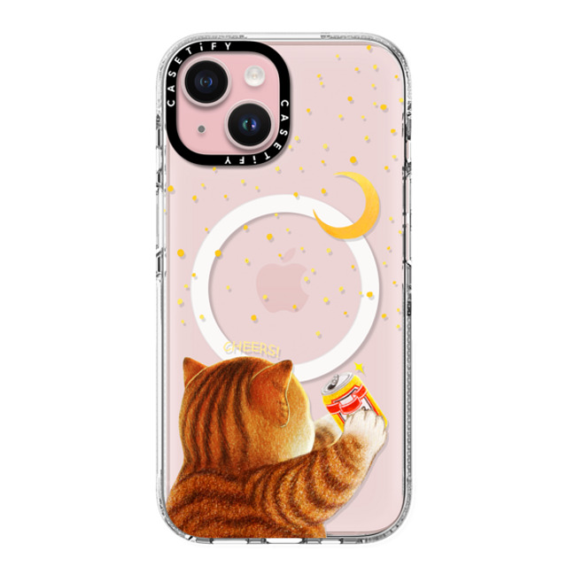 Nyangsongi x CASETiFY iPhone 15 ケース クリア クリア ケース MagSafe対応 CHEERS!
