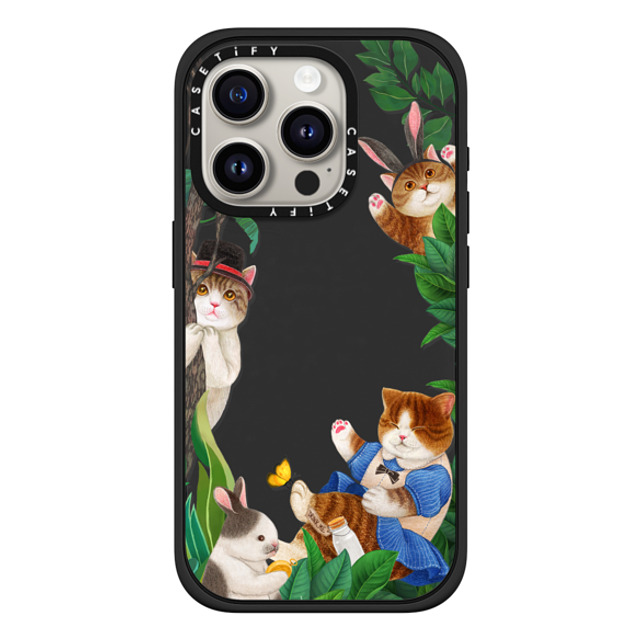 Nyangsongi x CASETiFY iPhone 15 Pro ケース Cat,Animal マットブラック インパクトケース MagSafe対応 Nyangsongi in wonderland Father's Day Nyangsongi x CASETiFY iPhone 15 Pro ケース Cat,Animal マットブラック インパクトケース MagSafe対応 Nyangsongi in wonderland Father's Day