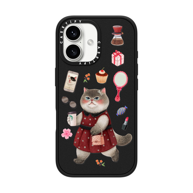 Nyangsongi x CASETiFY iPhone 16 ケース Cat,Animal マットブラック インパクトケース MagSafe対応 City girl Father's Day Nyangsongi x CASETiFY iPhone 16 ケース Cat,Animal マットブラック インパクトケース MagSafe対応 City girl Father's Day