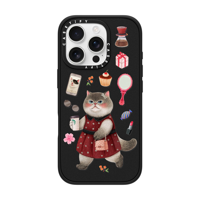 Nyangsongi x CASETiFY iPhone 16 Pro ケース Cat,Animal マットブラック インパクトケース MagSafe対応 City girl Father's Day Nyangsongi x CASETiFY iPhone 16 Pro ケース Cat,Animal マットブラック インパクトケース MagSafe対応 City girl Father's Day