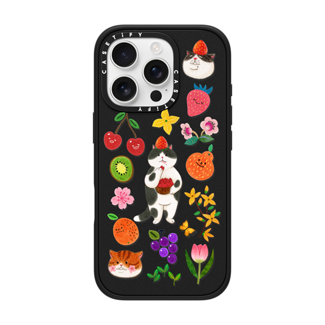 Nyangsongi x CASETiFY iPhone 16 Pro ケース Cat,Animal マットブラック インパクトケース MagSafe対応 Fruits Nyangsongi Father's Day Nyangsongi x CASETiFY iPhone 16 Pro ケース Cat,Animal マットブラック インパクトケース MagSafe対応 Fruits Nyangsongi Father's Day