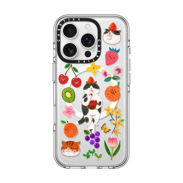 Nyangsongi x CASETiFY iPhone 16 Pro ケース Cat,Animal クリア クリア ケース MagSafe対応 Fruits Nyangsongi Father's Day Nyangsongi x CASETiFY iPhone 16 Pro ケース Cat,Animal クリア クリア ケース MagSafe対応 Fruits Nyangsongi Father's Day