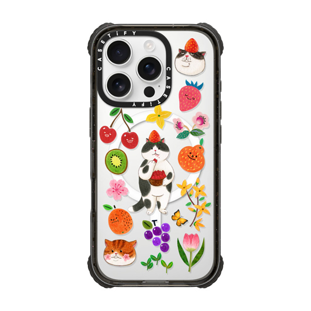 Nyangsongi x CASETiFY iPhone 16 Pro ケース Cat,Animal ブラック ウルトラ インパクトケース MagSafe 対応 Fruits Nyangsongi Father's Day Nyangsongi x CASETiFY iPhone 16 Pro ケース Cat,Animal ブラック ウルトラ インパクトケース MagSafe 対応 Fruits Nyangsongi Father's Day