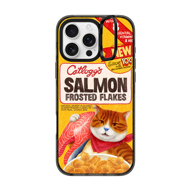 Nyangsongi x CASETiFY iPhone 16 Pro Max ケース Cat,Animal ブラック インパクトリングスタンドケース MagSafe対応 Catllogg's SALMON Father's Day Nyangsongi x CASETiFY iPhone 16 Pro Max ケース Cat,Animal ブラック インパクトリングスタンドケース MagSafe対応 Catllogg's SALMON Father's Day