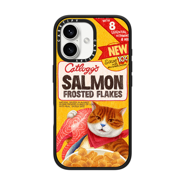 Nyangsongi x CASETiFY iPhone 16 ケース Cat,Animal マットブラック インパクトケース MagSafe対応 Catllogg's SALMON Mother's Day Nyangsongi x CASETiFY iPhone 16 ケース Cat,Animal マットブラック インパクトケース MagSafe対応 Catllogg's SALMON Mother's Day