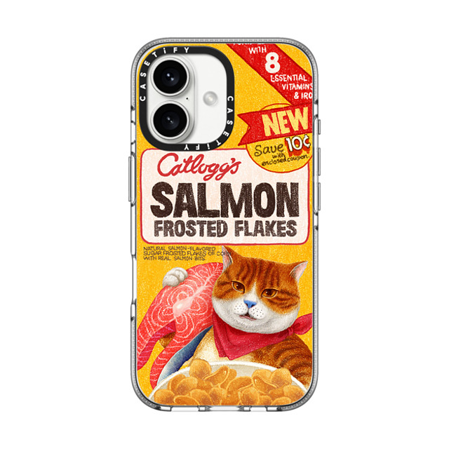 Nyangsongi x CASETiFY iPhone 16 Case Cat,Animal クリア クリア ケース MagSafe対応 Catllogg's SALMON Back to School Nyangsongi x CASETiFY iPhone 16 Case Cat,Animal クリア クリア ケース MagSafe対応 Catllogg's SALMON Back to School