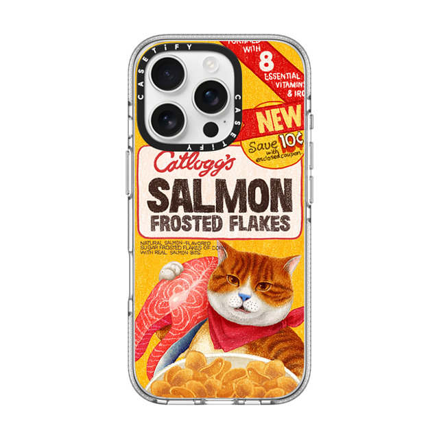 Nyangsongi x CASETiFY iPhone 16 Pro Case Cat,Animal クリア クリア ケース MagSafe対応 Catllogg's SALMON Back to School Nyangsongi x CASETiFY iPhone 16 Pro Case Cat,Animal クリア クリア ケース MagSafe対応 Catllogg's SALMON Back to School
