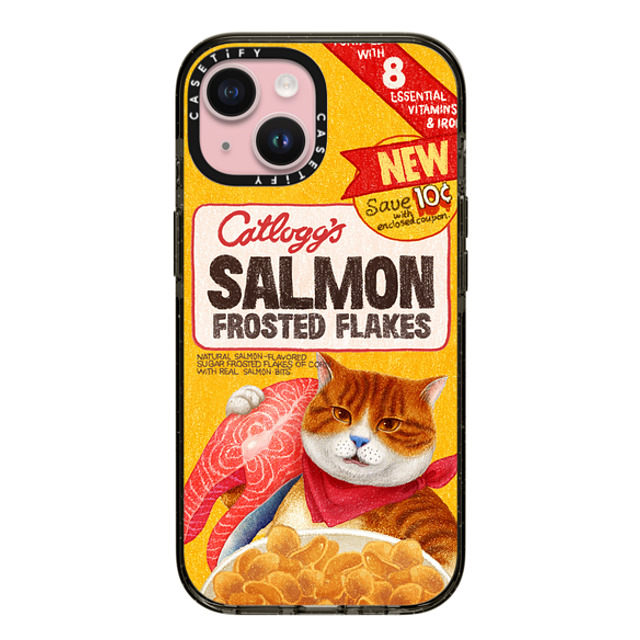 Nyangsongi x CASETiFY iPhone 15 Case Cat,Animal Black Impact Case MagSafe Compatible Catllogg's SALMON Mother's Day Nyangsongi x CASETiFY iPhone 15 Case Cat,Animal Black Impact Case MagSafe Compatible Catllogg's SALMON Mother's Day