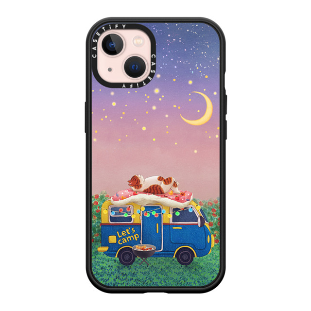 Nyangsongi x CASETiFY iPhone 13 ケース マットブラック インパクトケース MagSafe対応 Summer camp