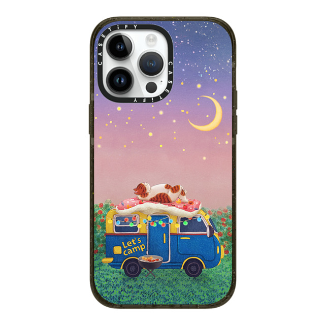 Nyangsongi x CASETiFY iPhone 14 Pro Max ケース ブラック インパクトケース MagSafe対応 Summer camp